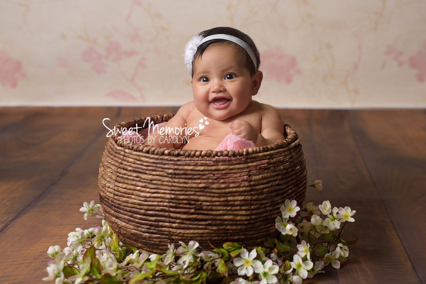 baby girl in basket