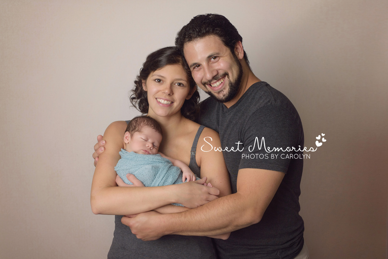 Sweet Memories Photos by Carolyn | Plymouth Meeting PA | Bucks County Montgomery County Newborn Infant Baby Photographer | newborn baby boy with mom and dad