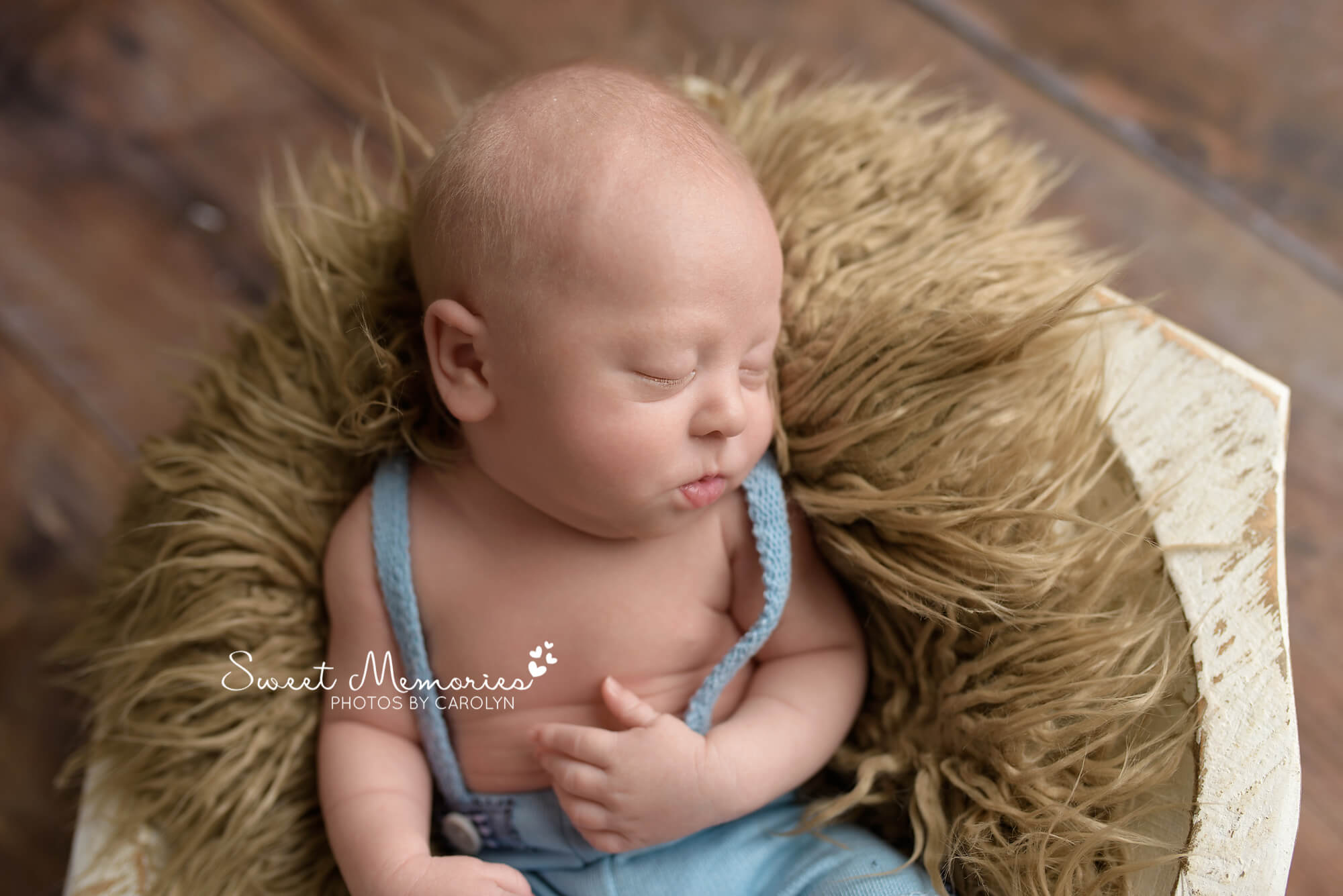 newborn baby boy farmer overalls | Warrington, PA newborn photographer | Sweet Memories Photos by Carolyn, Quakertown Pennsylvania