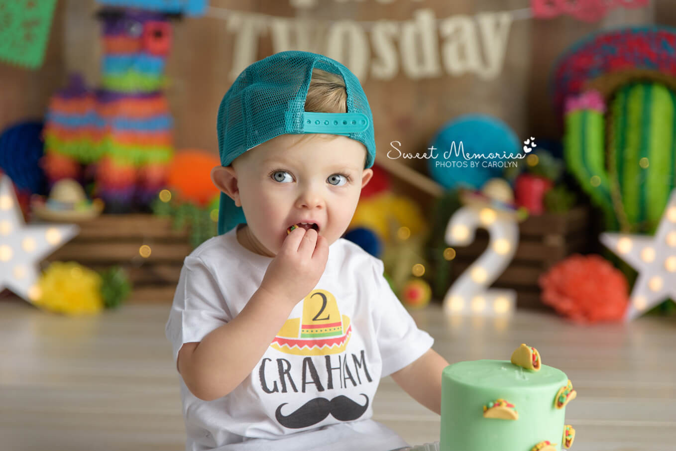 boy eating cake for birthday pictures