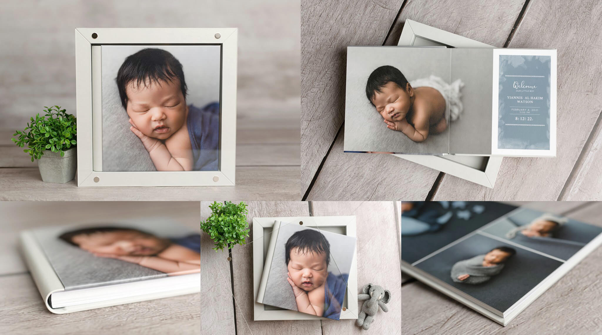 Austin newborn photographer display album heirloom artwork