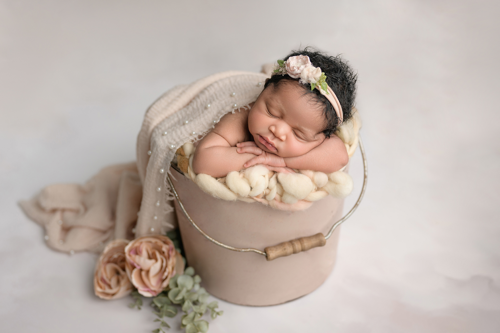 Austin Newborn Photographer Baby in bucket